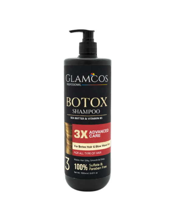 GLAMCOS Professional Botox Shampoo – 3X Advanced Care with Shea Butter & Vitamin B5 for Smooth, Shiny & Frizz-Free Hair