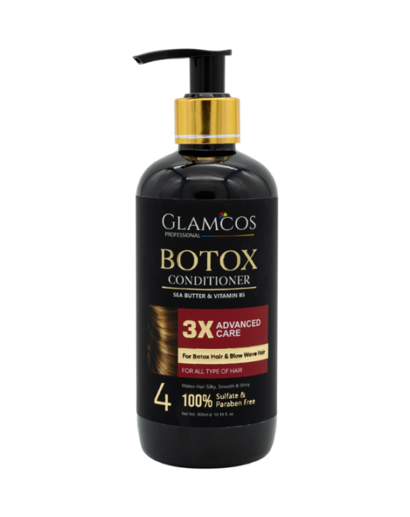 GLAMCOS Professional Botox Conditioner – 3X Advanced Care with Shea Butter & Vitamin B5 for Smooth, Silky & Frizz-Free Hair