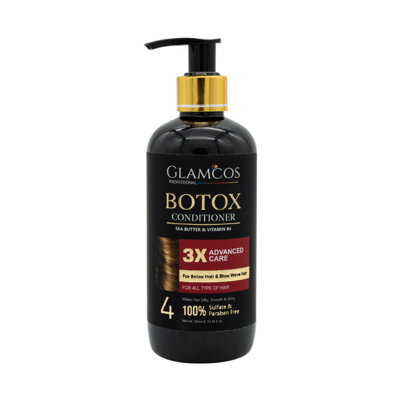 GLAMCOS Professional Botox Conditioner – 3X Advanced Care with Shea Butter & Vitamin B5 for Smooth, Silky & Frizz-Free Hair