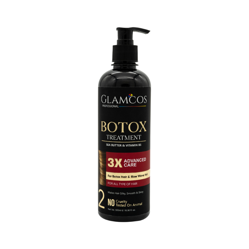 GLAMCOS Professional Botox Hair Treatment 500 ml – Salon-Like Smooth Hair, 3X Advanced Care with Shea Butter & Vitamin B5
