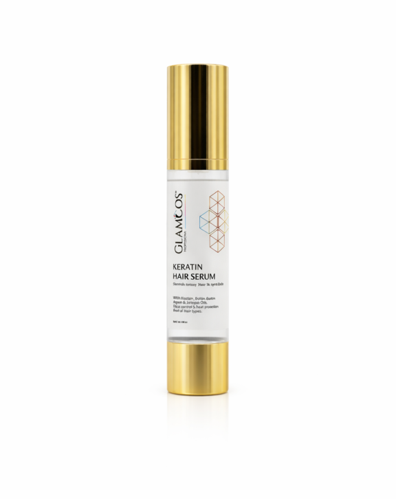 GLAMCOS Professional Keratin Hair Serum 50 ml – Controls Frizz & Split Ends, Smooth & Silky Finish for Women & Men, All Hair Types