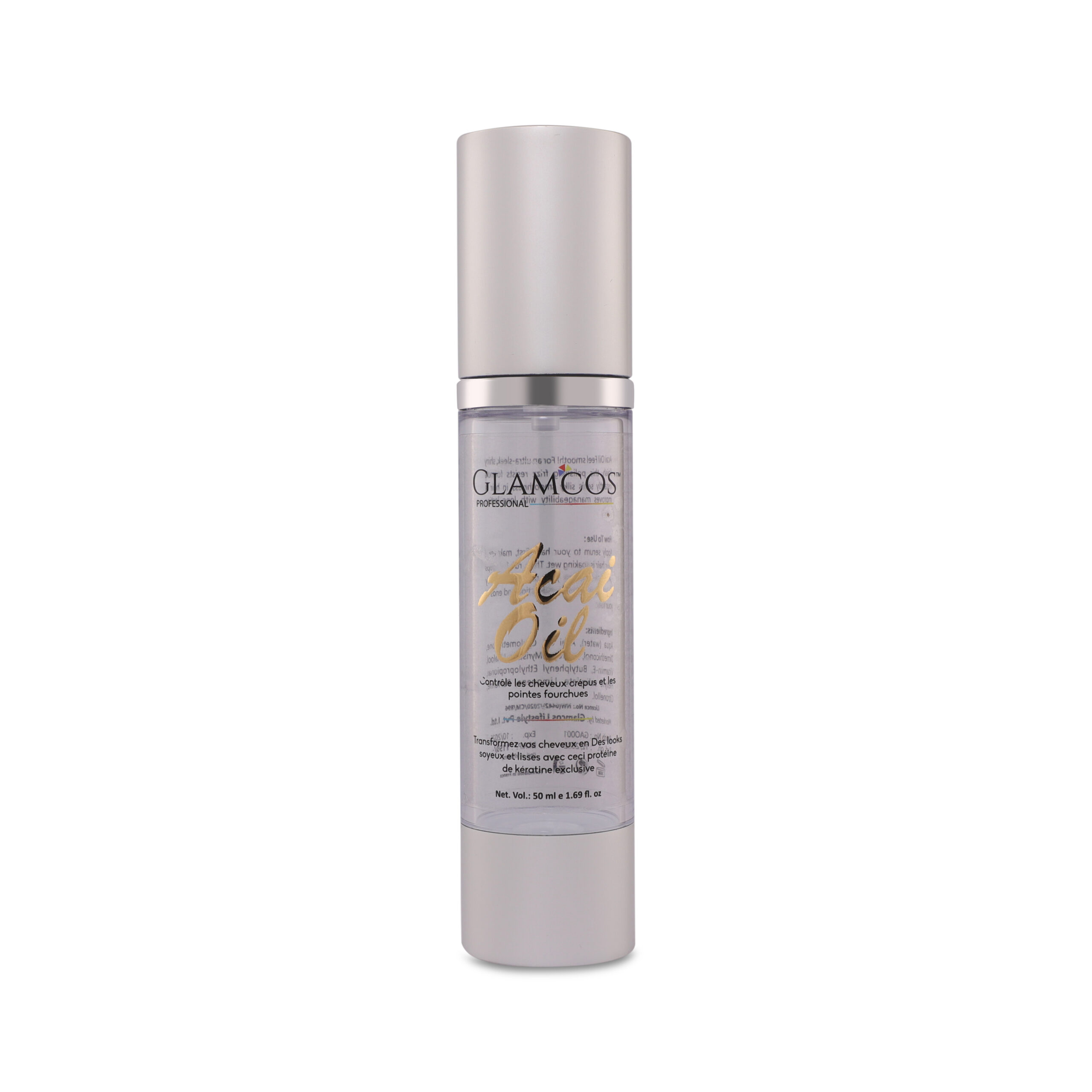 GLAMCOS Professional Acai Oil Hair Serum 50 ml – Frizz Control, Shine Boost & Split End Repair for Dry & Damaged Hair