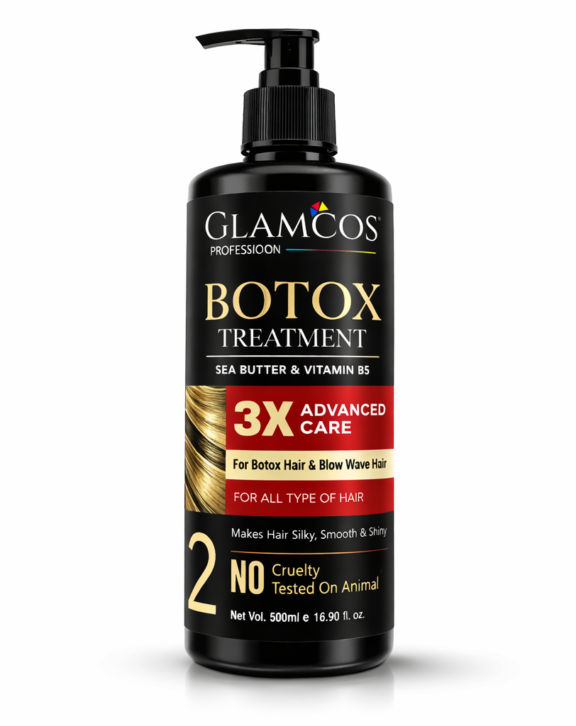 Glamcos Professional Botox Hair Treatment 500 ml | Deep Repair & Smoothing Formula with Shea Butter & Vitamin B5 | For Silky, Smooth & Shiny Hair (All Hair Types)