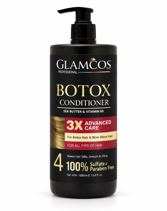 Glamcos Professional Botox Conditioner 1000ml | Sulfate & Paraben Free Deep Smoothing Conditioner with Shea Butter & Vitamin B5 | For Silky, Smooth & Frizz-Free Hair (All Hair Types)