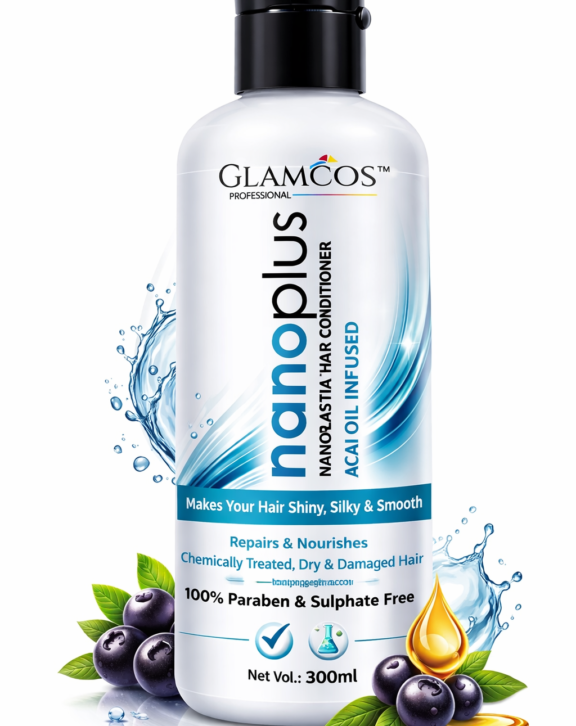 Glamcos Professional Nano Plastia Conditioner — Deep Repair, Intense Hydration & Frizz Control for Silky-Smooth Hair (300ml)