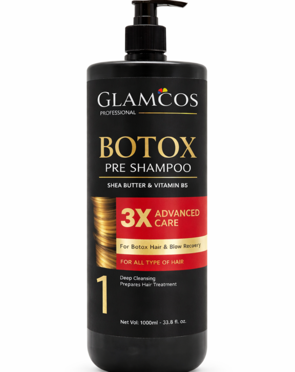 Glamcos Professional Botox Pre-Shampoo 1000 ml | Deep Repair Treatment with Shea Butter & Vitamin B5 | For Damaged & Frizzy Hair (All Hair Types)