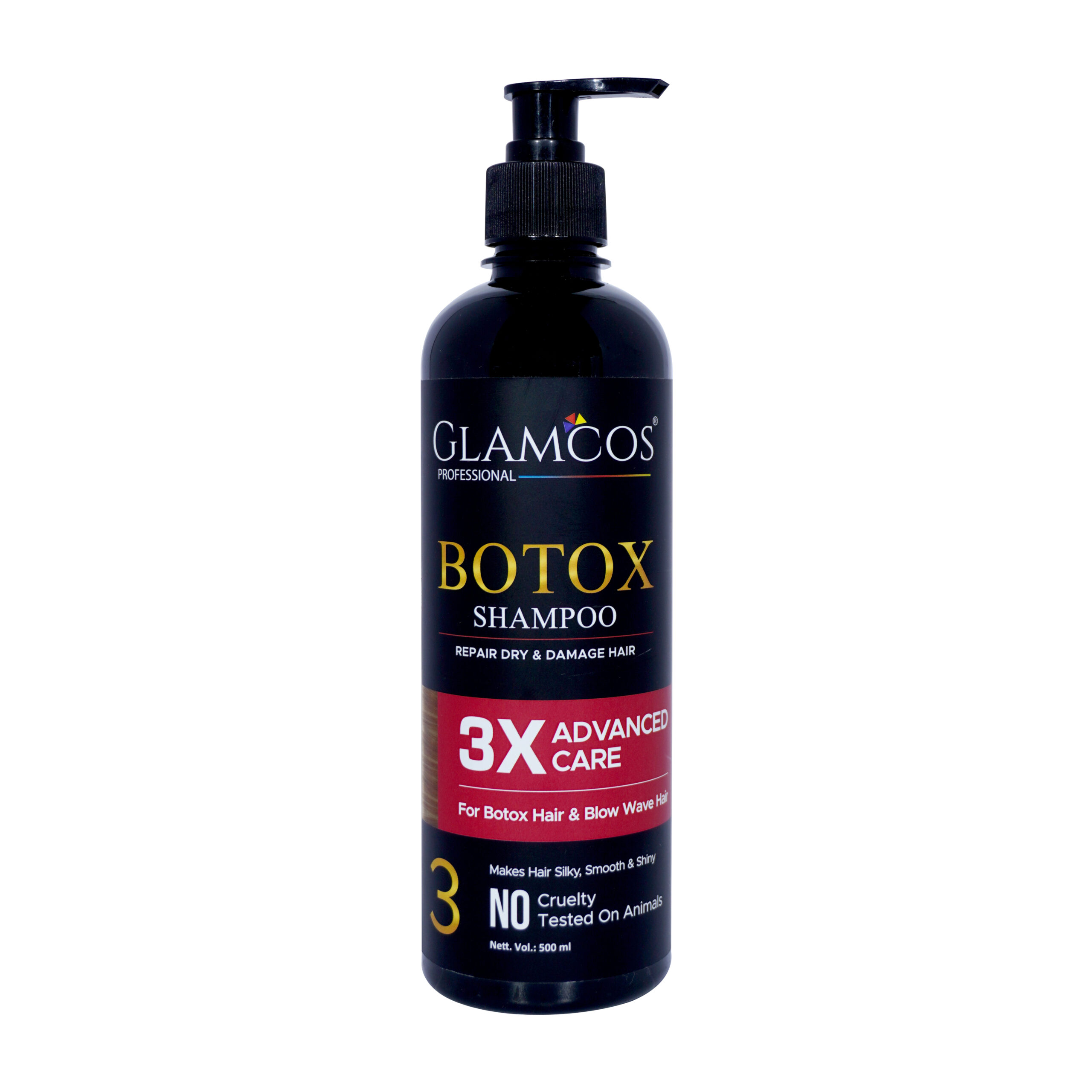 Glamco’s Professional Botox Shampoo 500ml – 3X Advanced Care | Repair Dry & Damaged Hair | For Botox & Blow Wave Hair