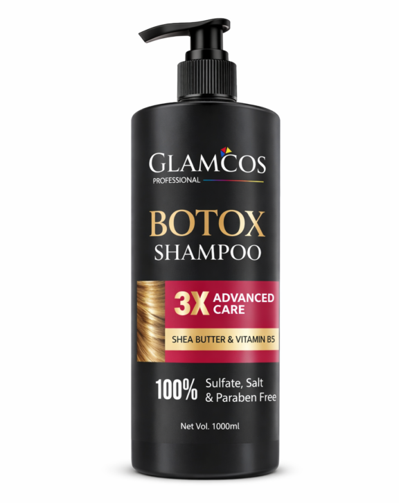 Glamco’s Professional Botox Shampoo 1000ml – 3X Advanced Care | Shea Butter & Vitamin B5 | Sulfate, Salt & Paraben Free