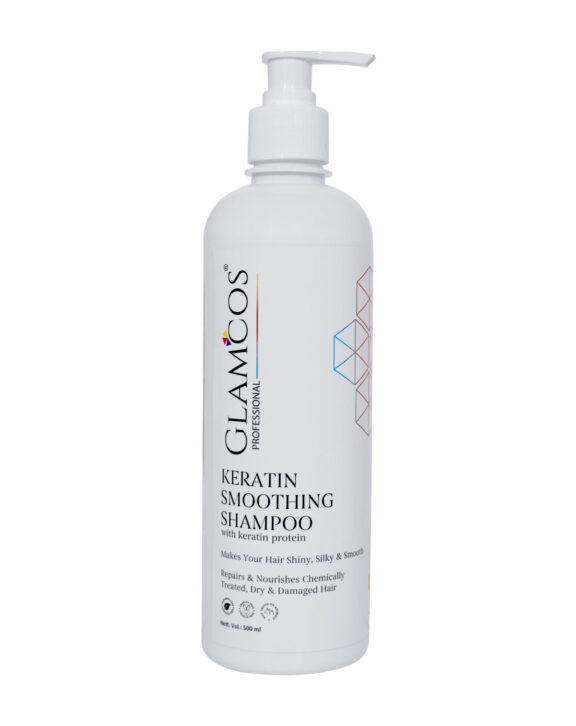 Glamcos Professional Keratin Smoothing Shampoo with Keratin Protein – Repairs Dry & Damaged Hair | Smooth, Silky & Shiny Hair | 500ml